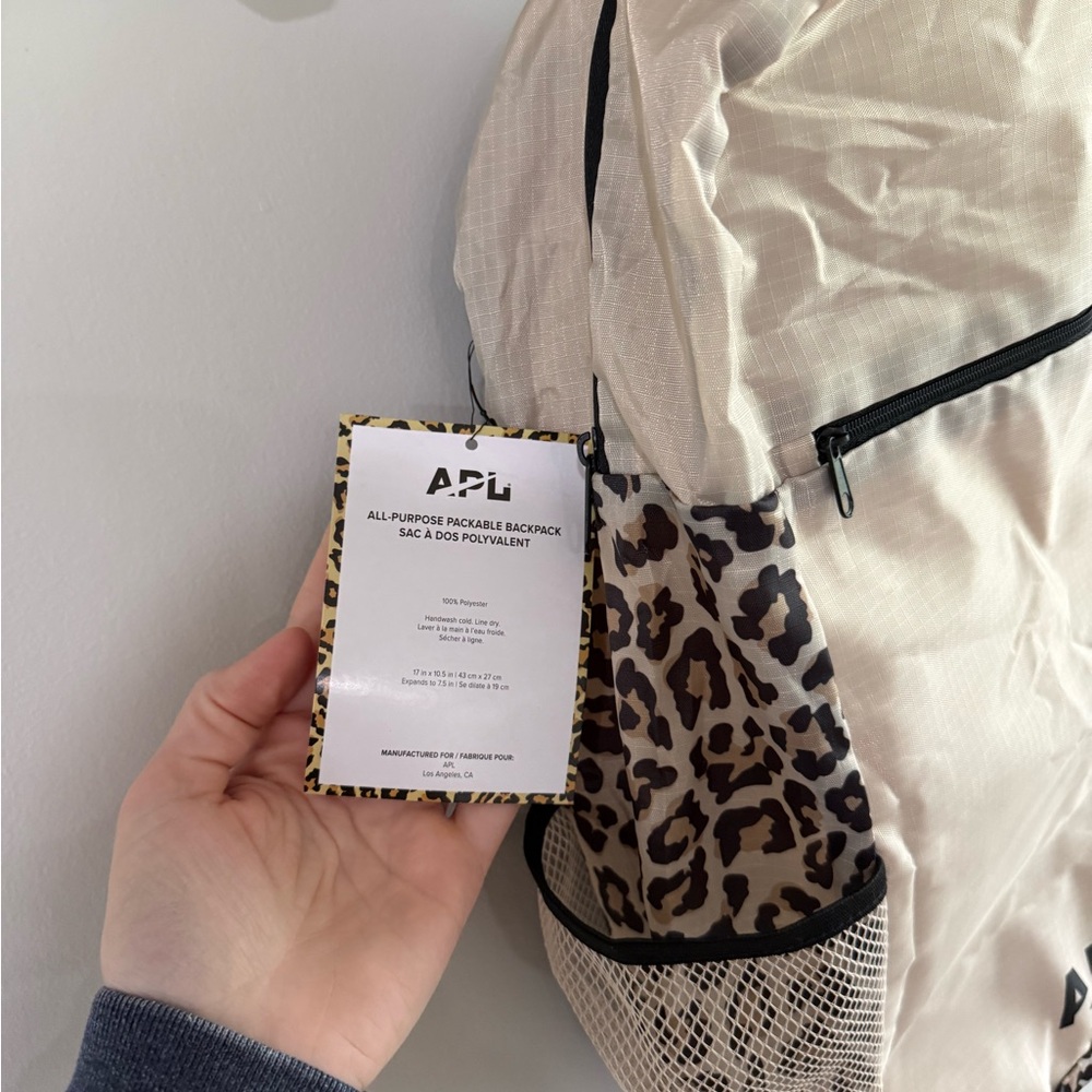 APL Lightweight Packable Backpack - Leopard Print - NWT - Picture 6 of 9